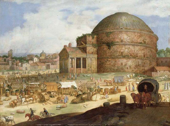 Willem van Nieulandt, Vue du Panthéon et marché